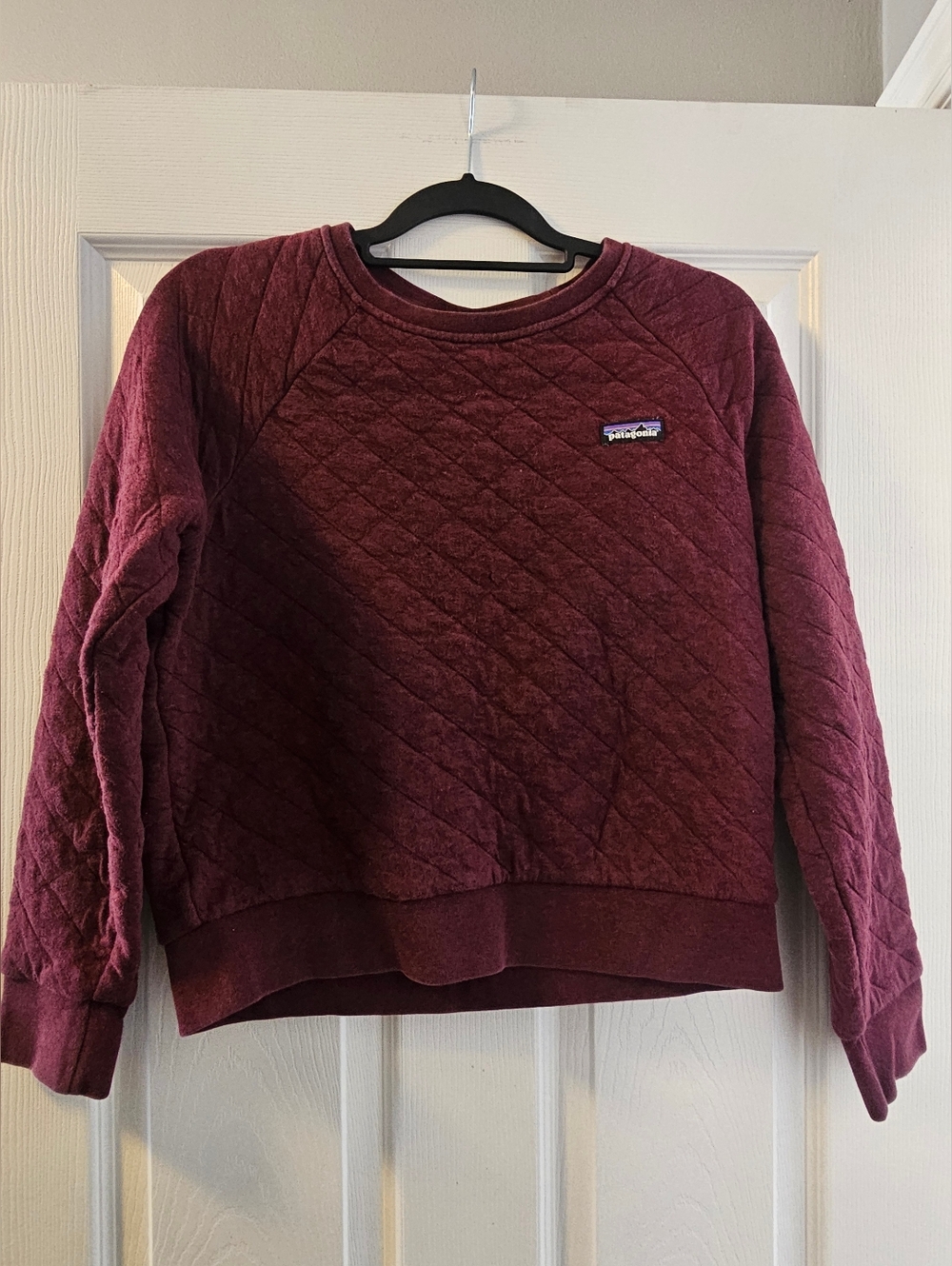Patagonia Quilted Crewneck Sweatshirt in Burgundy